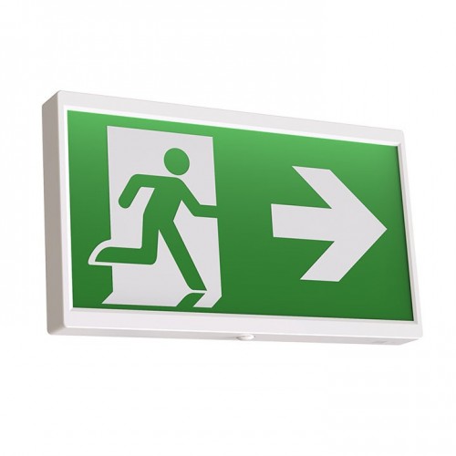 Ansell Lighting AENLED/LI/3M/ST  Polycarbonate EndLED Lithium 6000K 3hrM/NM IP20 Exit Sign c/w Integral Driver & Legend 4.5W 18lm 316x180x33mm