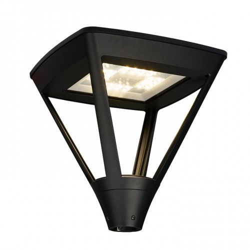 Ansell Lighting ASULED/1/CW Asuri Black LED 4000K Post Top IP66 Lantern c/w Integral Driver 42W 230V
