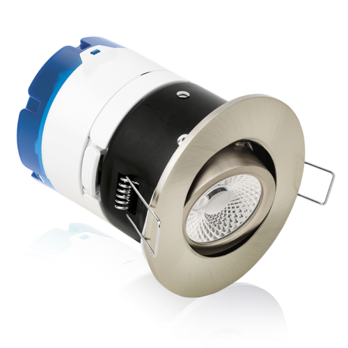 Aurora Lighting AU-MPRO2ASN/40 Satin Nickel LED Adj Fire Rated Non-Dimmable Downlight 60Deg 4000K IP65 6W 220-240V