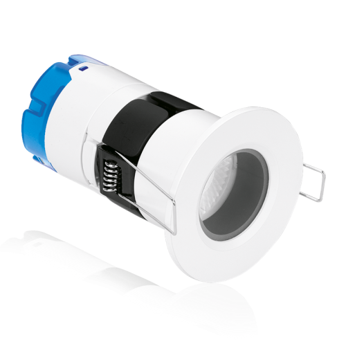 Aurora Lighting AU-MPRO5A/30  3000K LED Fixed Fire Rated Dimmable Downlight IP65 c/w Baffle 6W 240V