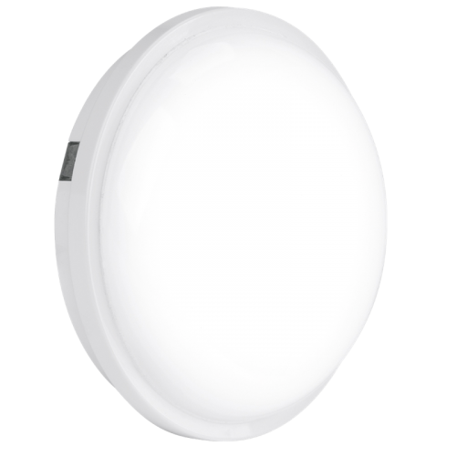 Aurora Lighting EN-BH120/40 White Polycarbonate Round LED c/w Opal Diffuser Bulkhead 4000K IP65 20W 240V