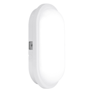 Aurora Lighting EN-BH215/40 White Polycarbonate Oval LED c/w Opal Diffuser Bulkhead 4000K IP65 15W 240V