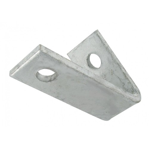 Deligo D532 Galvanised Steel 1 + 1 Hole 45° Acute Angle Bracket For Steel Channel 72mm x 108mm