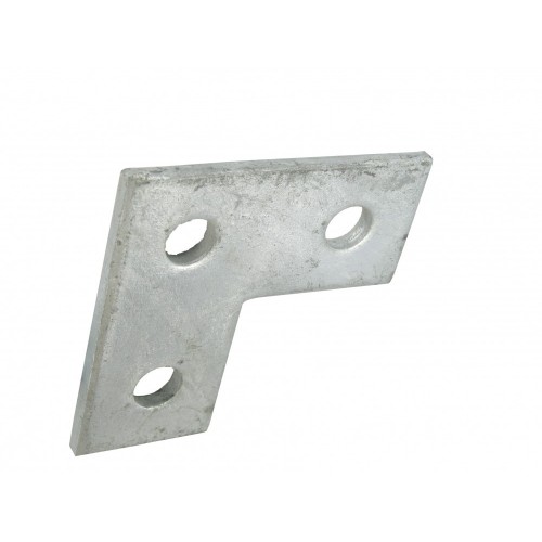 Deligo D600 Galvanised Steel 2 + 1 Hole L Shaped Flat Bracket For Steel Channel
