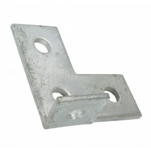 Deligo D604 Galvanised Steel 3 + 1 Hole 90° Angle Right Hand T Corner Bracket For Steel Channel