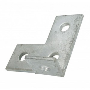 Deligo D605 Galvanised Steel 3 + 1 Hole 90° Angle Left Hand T Corner Bracket For Steel Channel