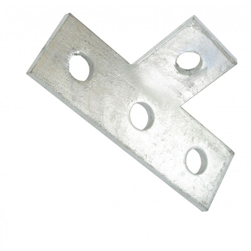 Deligo D607 Galvanised Steel 3 + 1 Hole 45° Angle T Corner Bracket For Steel Channel