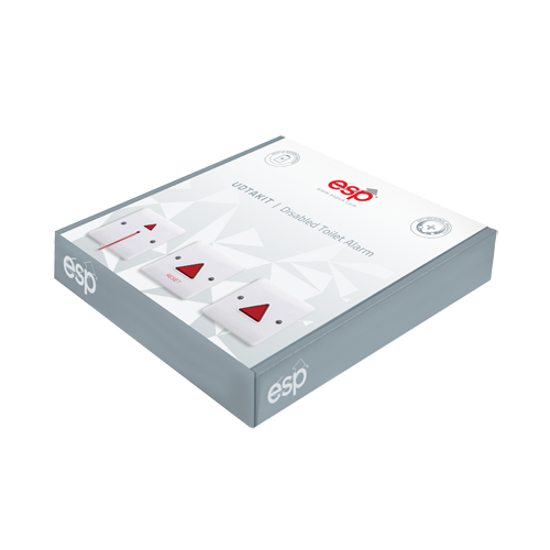 ESP UDTAKIT White Disabled Toilet Alarm Kit With Power/Light Buzzer Module, Reset Module, Pullcord Module & Stickers 240V