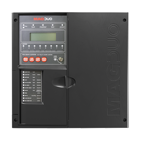 ESP MAGDUO8B MAGDUO Black 8 Zone Bi-Wire EN54 Fire Alarm Panel - Requires 2 x 12V 2.3Ah Batteries (BAT32)
