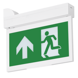 Aurora Lighting EN-EMBL White Manual Test Ceiling Mounting Blade Style Emergency LED Exit Sign With Daylight White 6500K LEDs & Legend Kit IP20 4W