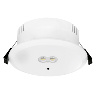 Aurora Lighting EN-EMDLST White Self Test Non-Maintainted Surface / Recess Mounting Emergency LED Downlight With Cool White 5000K LEDs 3W