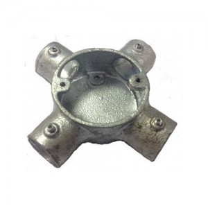 Demon Cato CL12G Conlok Quick Fit Galvanised Steel 4 Way Round Intersection Box For 25mm Steel Conduit