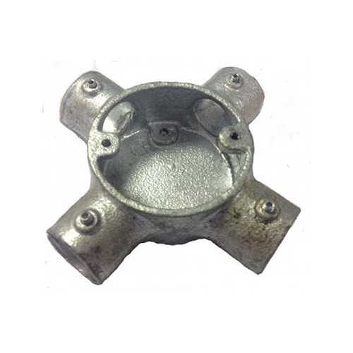 Demon Cato CL5G Conlok Quick Fit Galvanised Steel 4 Way Round Intersection Box For 20mm Steel Conduit