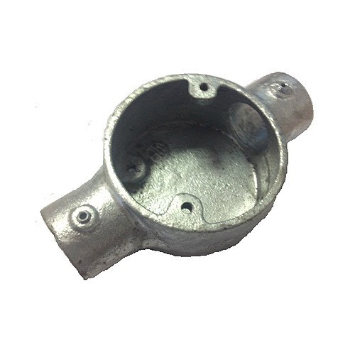 Demon Cato CL9G Conlok Quick Fit Galvanised Steel 2 Way Round Through Box For 25mm Steel Conduit