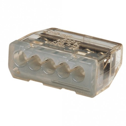 Ideal Industries 30-087 IN-SURE® Grey 5 Way Push-In Wire Connector (Pack Size 50) 24A 450V 0.75mm² - 4mm²