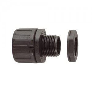 Flexicon FPA16-M16B Type FPA Black Nylon Straight Fixed External Thread Connector For FPAS Flexible Conduit IP66 DiaØ: 16mm | Thread Size: M16