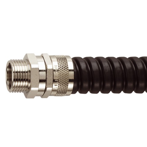Flexicon FSU-CP20B Black PVC Covered Galvanised Steel 20mm Flexible Conduit Contractor Pack With 5 x FSU16-M20-M, 5 x FSU16-M20-S Fittings & Locknuts