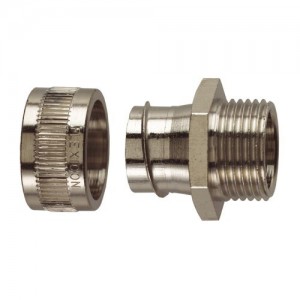 Flexicon FU20-M20-M Type M Nickel Plated Brass Straight Fixed External Thread Connector For Type FU Flexible Conduit IP40