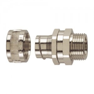 Flexicon FU25-M25-S Type S Nickel Plated Brass Straight Swivel External Thread Connector For Type FU Flexible Conduit IP40