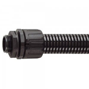 Flexicon FPAS-CP21B Black Nylon 21mm Flexible Conduit Contractor Pack With 10m FPAS21B-10M & 10 x FPA21-M20B Fittings + Locknuts IP66