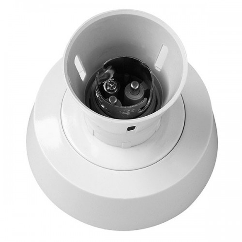 BG Electrical 763 White T2-Rated Pre-Wired 3 Terminal Enclosed Straight Batten Lampholder With Home Office Skirt