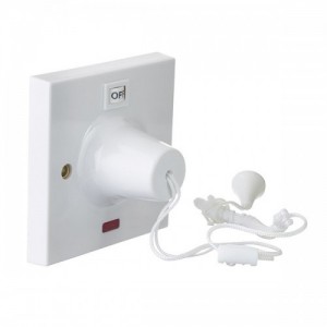 BG Electrical 803 White 1 Way Double Pole Isolating Ceiling Switch With Neon 45A