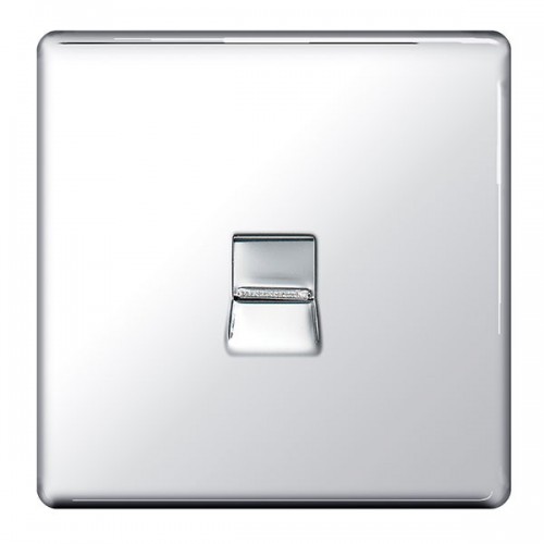 BG Electrical FPCBTM1 Flatplate Polished Chrome Screwless Single BT Master Telephone Socket