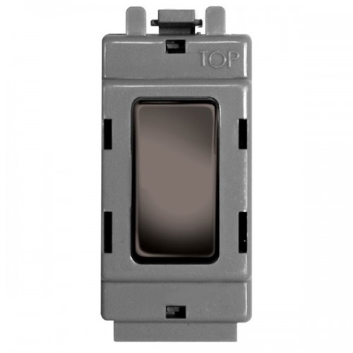 BG Electrical G12 Nexus Grid Black Nickel 1 Module Single Pole 2 Way Grid Switch 20Ax