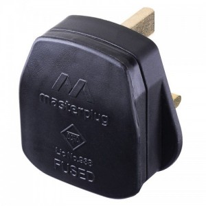 BG Electrical PT13B Masterplug Black Re-Wireable 3-Pin Plug With Fitted Fuse 13A