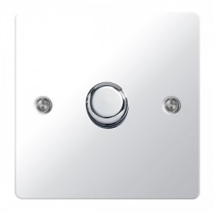 BG Electrical SPC81P Nexus Flat Plate Polished Chrome Push On/Off 1 Gang 2 Way Dimmer Switch  400W