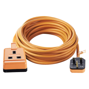 BG Electrical EXS1315O Permaplug Orange Rubber 1 Gang Heavy Duty Extension Lead With 5m Lead & 3-Pin Rubber Plug 13A