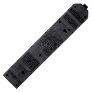 BG Electrical EXS1342B Permaplug Black Rubber 4 Gang Heavy Duty Extension Lead With 2m Lead & 3-Pin Rubber Plug 13A