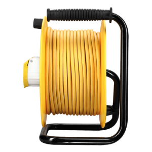 BG Electrical LVCT5016/2 Masterplug Yellow Open Cable Reel With Yellow Arctic Cable, 2 x 16A Sockets & 16A Plug 110V Length : 50m