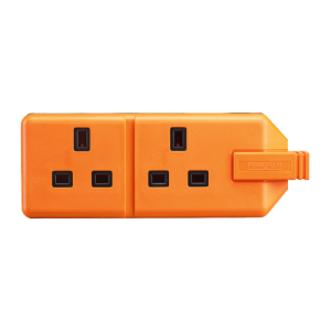 BG Electrical ELS132O Permaplug Orange Rubber 2 Gang Heavy Duty Trailing Socket - Requires Wiring 13A