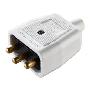 BG Electrical NC103SW Permaplug White Rubber 3-Pin Heavy Duty In-Line (Non-Reversible) Socket 10A