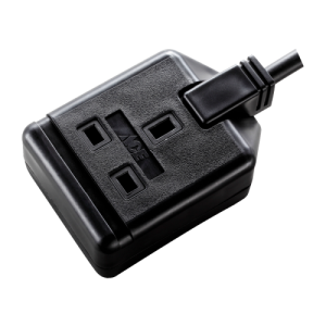 BG Electrical EXS13110B Permaplug Black Rubber 1 Gang Heavy Duty Extension Lead With 10m Lead & 3-Pin Rubber Plug 13A