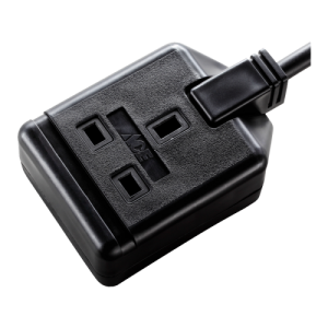 BG Electrical EXS1315B Permaplug Black Rubber 1 Gang Heavy Duty Extension Lead With 5m Lead & 3-Pin Rubber Plug 13A