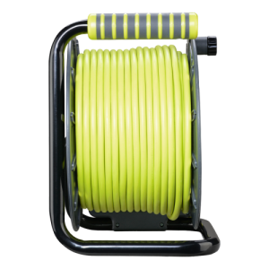 BG Electrical OLU50134SL Pro XT Power Green/Grey Plastic 4 Gang Open Cable Reel With 50m Lead & 3-Pin Plug 13A