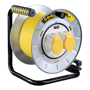 BG Electrical OTMU30162LV Pro-XT Metal Open Cable Reel With Yellow Arctic Cable, 2 x 16A Sockets & 16A Plug Length : 30m