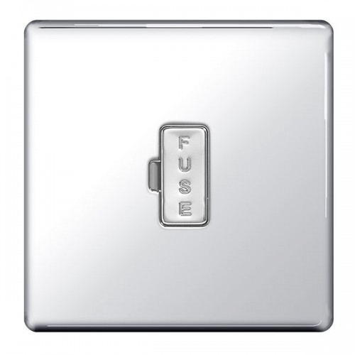 BG Electrical FPC54 Flatplate Polished Chrome Screwless Unswitched Fused Connection Unit 13A