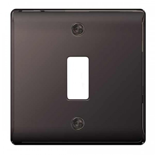 BG Electrical GNBN1 Nexus Grid Black Nickel 1 Gang 1 Module Screwed Grid Frontplate