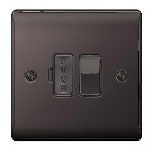 BG Electrical NBN50 Nexus Raised Edge Black Nickel Screwed Double Pole Switched Fused Connection Unit 13A