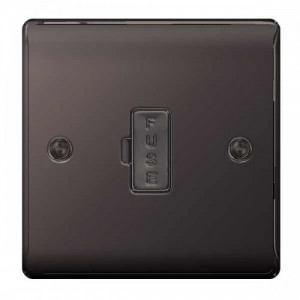 BG Electrical NBN54 Nexus Raised Edge Black Nickel Screwed Unswitched Fused Connection Unit 13A
