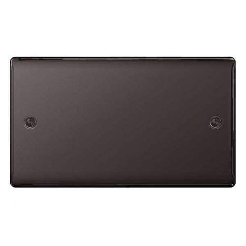BG Electrical NBN95 Nexus Raised Edge Black Nickel Screwed 2 Gang Blank Plate