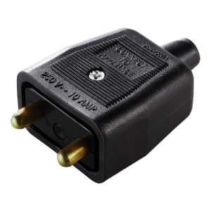 BG Electrical NC102PB Permaplug Black Rubber 2-Pin Heavy Duty In-Line (Reversible) Plug 10A