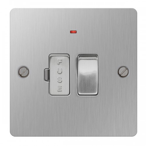 BG Electrical SBS52 Nexus Flat Plate Stainless Steel Brushed Switched Fused c/w Neon Connection Unit  13A