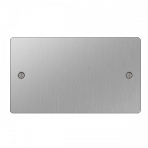 BG Electrical SBS95 Nexus Flat Plate Brushed Steel 2 Gang Blanking Plate