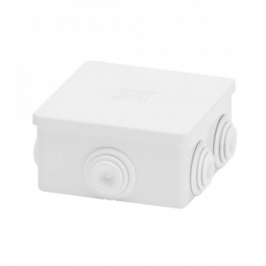 Gewiss GW44003 44 CE Range Grey Technopolymer Square Surface Mounting Weatherproof Junction Box With Plain Press-On Lid & 6 x Cable Glands IP44