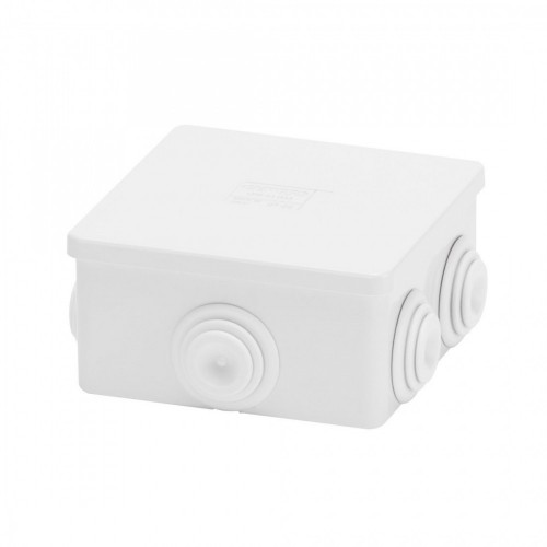 Gewiss GW44003 44 CE Range Grey Technopolymer Square Surface Mounting Weatherproof Junction Box With Plain Press-On Lid & 6 x Cable Glands IP44