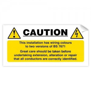 Industrial Signs IS5810SA Black On Yellow Self Adhesive Vinyl Warning Label - MIXED CABLE NOTICE (Pack Size 10) 130mm x 60mm